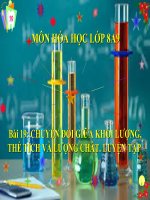 Bài 19. Chuyển đổi giữa khối lượng, thể tích và lượng chất