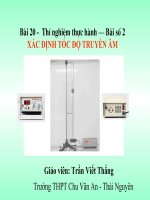 Bài 20. Thực hành: Xác định tốc độ truyền âm