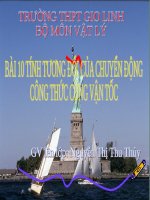 Bài 10. Tính tương đối của chuyển động. Công thức cộng vận tốc