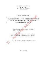 NÂNG CAO NĂNG LỰC CẠNH TRANH CỦA NGÂN HÀNG THƯƠNG MẠI CỔ PHẦN CÔNG THƯƠNG VIỆT NAM  CHI NHÁNH QUẢNG TRỊ
