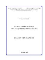Xây dựng mô hình phát triển nông nghiệp hiện đại ở tỉnh hải dương 