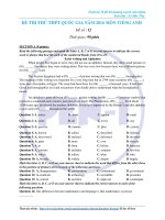 ĐỀ THI THỬ số 12  THPT QUỐC GIA năm 2016 môn TIẾNG ANH 