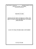 Đánh giá tác động xã hội của công tác quản lý rừng tại lâm trường văn chấn, tỉnh yên bái 