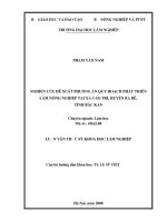 Nghiên cứu đề xuất phương án quy hoạch phát triển nông lâm nghiệp tại xã cao trĩ, huyện ba bể, tỉnh bắc cạn 