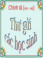 Tuần 3. Nhớ-viết: Thư gửi các học sinh