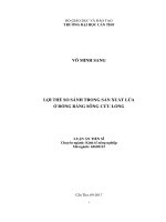 Lợi thế so sánh trong sản xuất lúa ở đồng bằng sông cửu long 