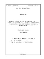 Nghiên cứu tác động và sự phụ thuộc của người dân đến tài nguyên rừng tại khu bảo tồn thiên nhiên và di tích vĩnh cửu tại xã phủ lý, huyện vĩnh cửu, tỉnh đồng nai 