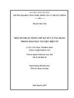 Một số thuật toán chữ ký số và ứng dụng trong bảo mật tài liệu điện tử 