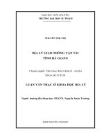 Địa lý giao thông vận tải tỉnh Hà Giang (LV thạc sĩ)