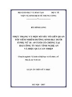 Thực trạng và một số yếu tố liên quan tới viêm nhiễm đường sinh dục dưới ở phụ nữ 18 – 49 tuổi có chồng tại hai công ty may tỉnh Nghệ An và hiệu quả can thiệp
