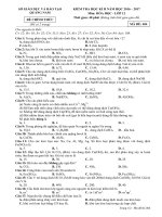 Đề thi HK 2 môn Hoá học lớp 12 năm 20162017  Đề 404 