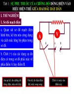 Bài 1. Sự phụ thuộc của cường độ dòng điện vào hiệu điện thế giữa hai đầu dây dẫn