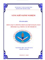 skkn phân loại và phương pháp giải một số dạng toán hình học oxyz trong các đề thi đh cđ 