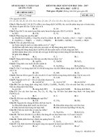 Đề thi HK 2 môn Hoá học lớp 12 năm 20162017  Đề 410 
