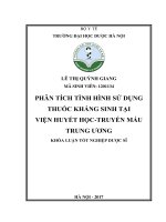 Phân tích tình hình sử dụng thuốc kháng sinh tại viện huyết học truyền máu trung ương 