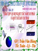 Bài 30. Bài tập vận dụng quy tắc nắm tay phải và quy tắc bàn tay trái