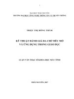 Kỹ thuật đánh giá đa chỉ tiêu mờ và ứng dụng trong giáo dục (LV thạc sĩ)