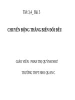 Bài 3. Chuyển động thẳng biến đổi đều