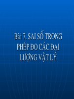 Bài 7. Sai số của phép đo các đại lượng vật lí