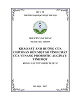 Khảo sát ảnh hưởng của chitosan đến một số tính chất của vi nang probiotic alginat tinh bột 