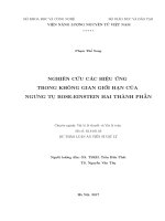 Nghiên cứu các hiệu ứng trong không gian giới hạn của ngưng tụ BoseEinstein hai thành phần