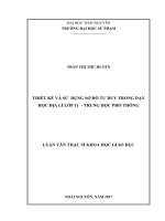 Thiết kế và sử dụng sơ đồ tư duy trong dạy học địa lý lớp 11  Trung học phổ thông (LV thạc sĩ)