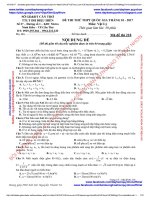 TUYỂN TẬP ĐỀ THI THPT QUỐC GIA 2017 MÔN VẬT LÍ CÓ ĐÁP ÁN