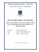 Phân tích những yếu tố tài chính và pháp luật ảnh hưởng đến tăng trưởng của doanh nghiệp 