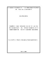 Nghiên cứu khả năng phục hồi đất của rừng trồng keo tai tượng ở vùng đệm khu bảo tồn thiên nhiên thượng tiến   kim bôi   hòa bình 