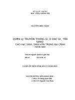 Quản lý truyền thông giáo dục giá trị sống cho học sinh, sinh viên trong bối cảnh hiện nay 