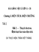 Bài 2. Thuyết electron. Định luật bảo toàn điện tích