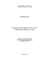 Lợi thế so sánh trong sản xuất lúa ở đồng bằng sông cửu long (tt) 