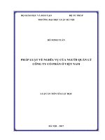 Pháp luật về nghĩa vụ của người quản lý công ty cổ phần ở việt nam