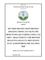 Kết hợp phương pháp protein docking trong xây dựng mô hình tương quan định lượng cấu trúc hoạt tính ức chế histone deacetylase II của một số dẫn xuất acid hydroxamic đã tổng hợp 