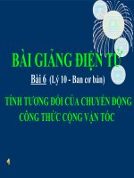 Bài 6. Tính tương đối của chuyển động. Công thức cộng vận tốc