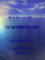 Bài 13. Các mạch điện xoay chiều