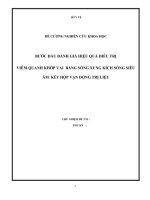 ĐỀ CƯƠNG NGHIÊN CỨU ĐIỀU TRỊ VIÊM KHỚP VAI BẰNG SÓNG