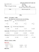 ĐỀ KIỂM TRA GIỮA HKI (TOÁN +TIẾNG VIỆT) LỚP 5