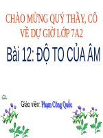 Bài 12. Độ to của âm