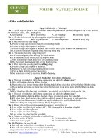 Bài tập trắc nghiệm Polime và hợp chất Polime ( Có đáp án )
