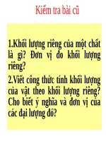 Bài 11. Khối lượng riêng - Trọng lượng riêng