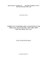 Nghiên cứu cơ sở khoa học vận hành tối ưu hệ thống bậc thang hồ chứa thủy điện trên sông đà trong mùa cạn 