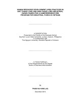 Human resources development (HRD) practices in bac thang long and nam thang long industrial parks bases for a comprehensive HRD program for industrial parks in viet nam 