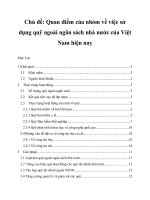 Tình hình sử dụng quỹ ngoài ngân sách tại việt nam hiện nay