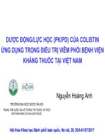 Dược động lực học (PK PD) của colistin ứng dụng trong điều trị viêm phổi bệnh viện kháng thuốc tại việt nam 