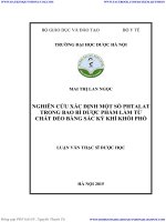 NGHIÊN cứu xác ĐỊNH một số PHTALAT TRONG BAO bì dƣợc PHẨM làm từ CHẤT dẻo BẰNG sắc ký KHÍ KHỐI PHỔ 