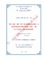 MỘT số GIẢI PHÁP NÂNG CAO HIỆU QUẢ HOẠT ĐỘNG KINH DOANH của NGÂN HÀNG THƯƠNG mại cổ PHẦN NGOẠI THƯƠNG VIỆT NAM   CHI NHÁNH HUẾ 