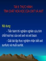 Bài 6. Thực hành: Tính chất hoá học của oxit và axit