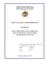 Hoàn thiện chiến lược marketing cho sản phẩm sữa tươi vinamilk tại thị trường Việt Nam