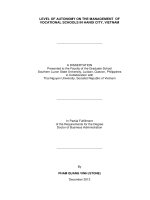 Level of autonomy on the management of vocatinal schools in ha noi city, viet nam 